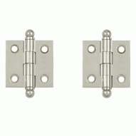 1 1/2 Inch x 1 1/2 Inch Solid Brass Cabinet Hinges (Polished Nickel Finish) DELTANA