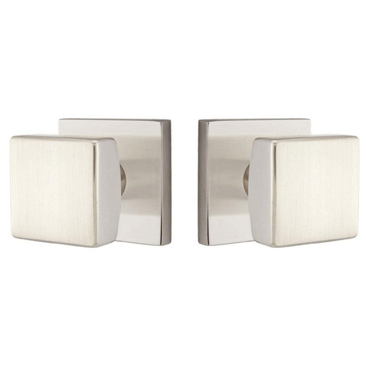Emtek 510SQU Square Knob Brass Modern Knobset Satin Nickel Knobset EMTEK