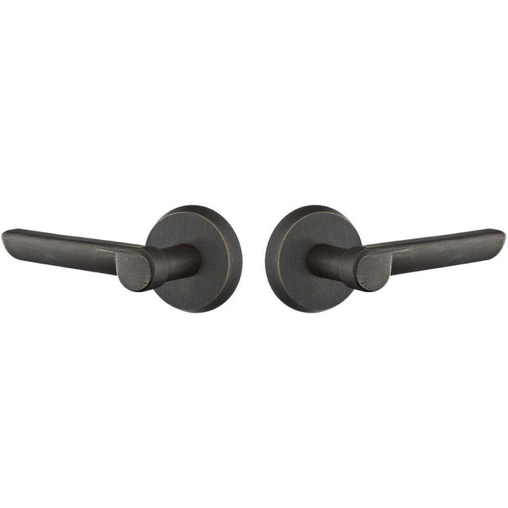 Sandcast Aurora Lever With Disk Rosette EMTEK