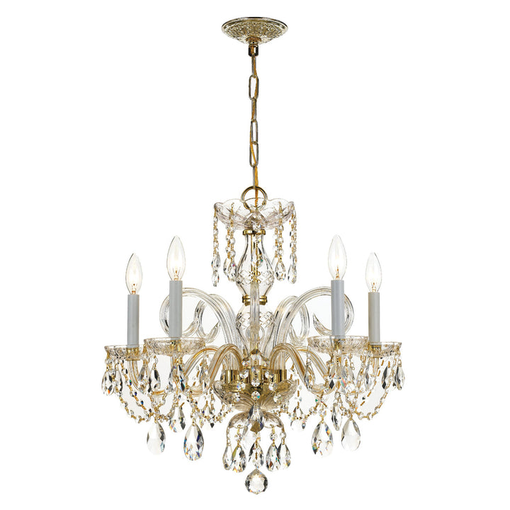 Crystorama Crystorama Traditional Crystal 5 Light Hand Cut Crystal Polished Chrome Chandelier