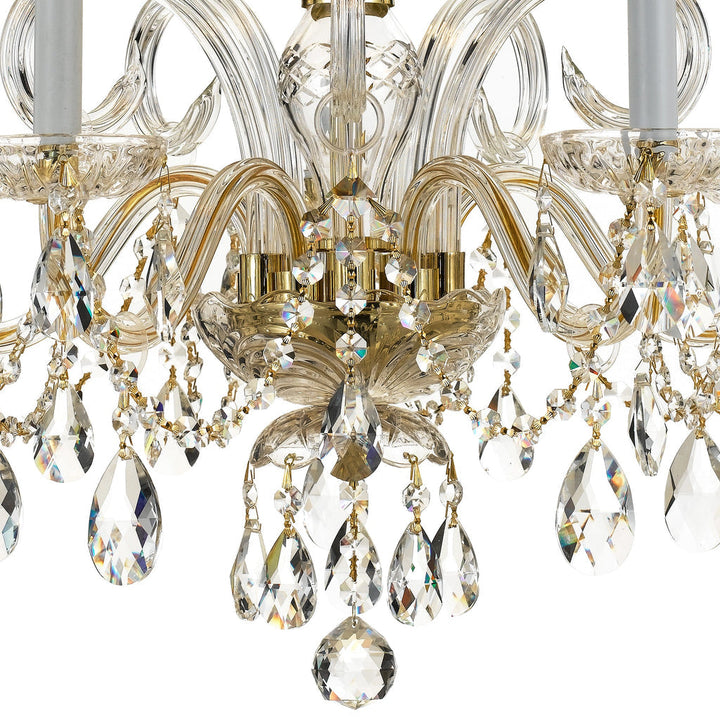 Crystorama Crystorama Traditional Crystal 5 Light Hand Cut Crystal Polished Chrome Chandelier