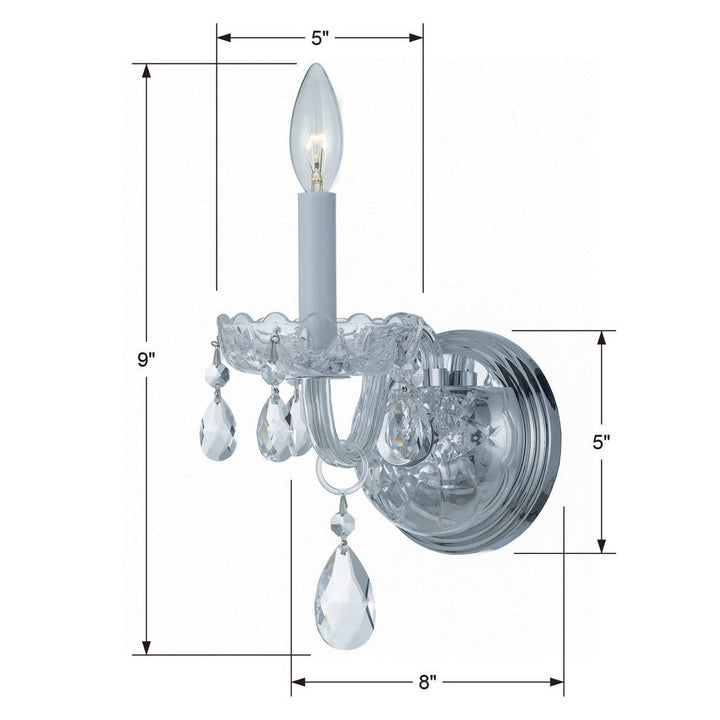 Crystorama Crystorama Traditional Crystal 1 Light Spectra Crystal Polished Chrome Sconce
