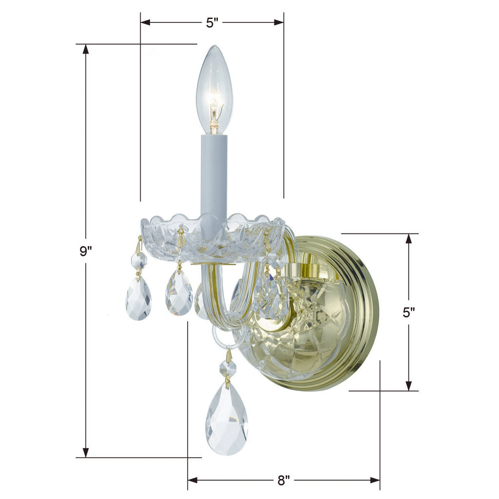 Crystorama Crystorama Traditional Crystal 1 Light Swarovski Strass Polished Brass Sconce