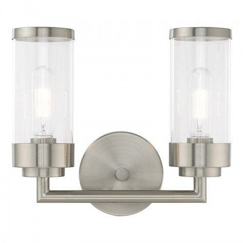 2 Light Brushed Nickel Bath Vanity Livex