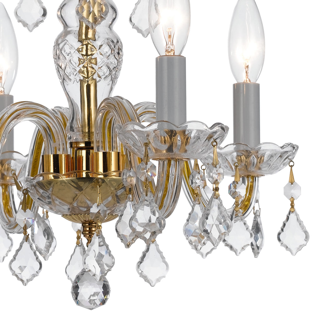 Crystorama Crystorama Traditional Crystal 4 Light Hand Cut Crystal Polished Brass Mini Chandelier
