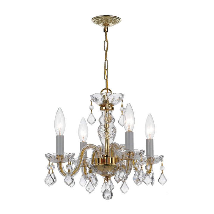 Crystorama Crystorama Traditional Crystal 4 Light Spectra Crystal Polished Brass Mini Chandelier