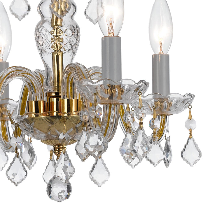Crystorama Crystorama Traditional Crystal 4 Light Spectra Crystal Polished Brass Mini Chandelier