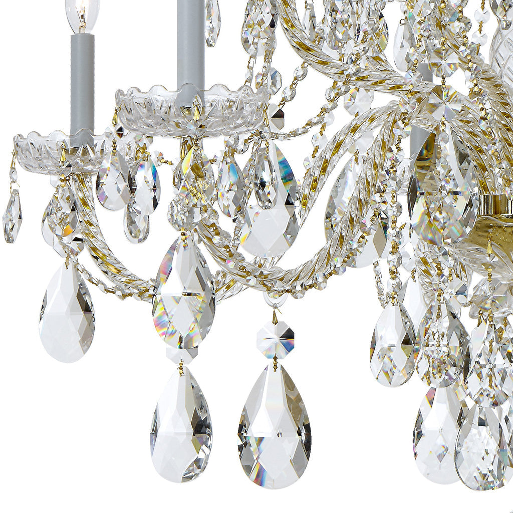 Crystorama Crystorama Traditional Crystal 12 Light Hand Cut Crystal Polished Brass Chandelier