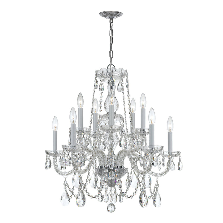 Crystorama Crystorama Traditional Crystal 10 Light Hand Cut Crystal Polished Chrome Chandelier