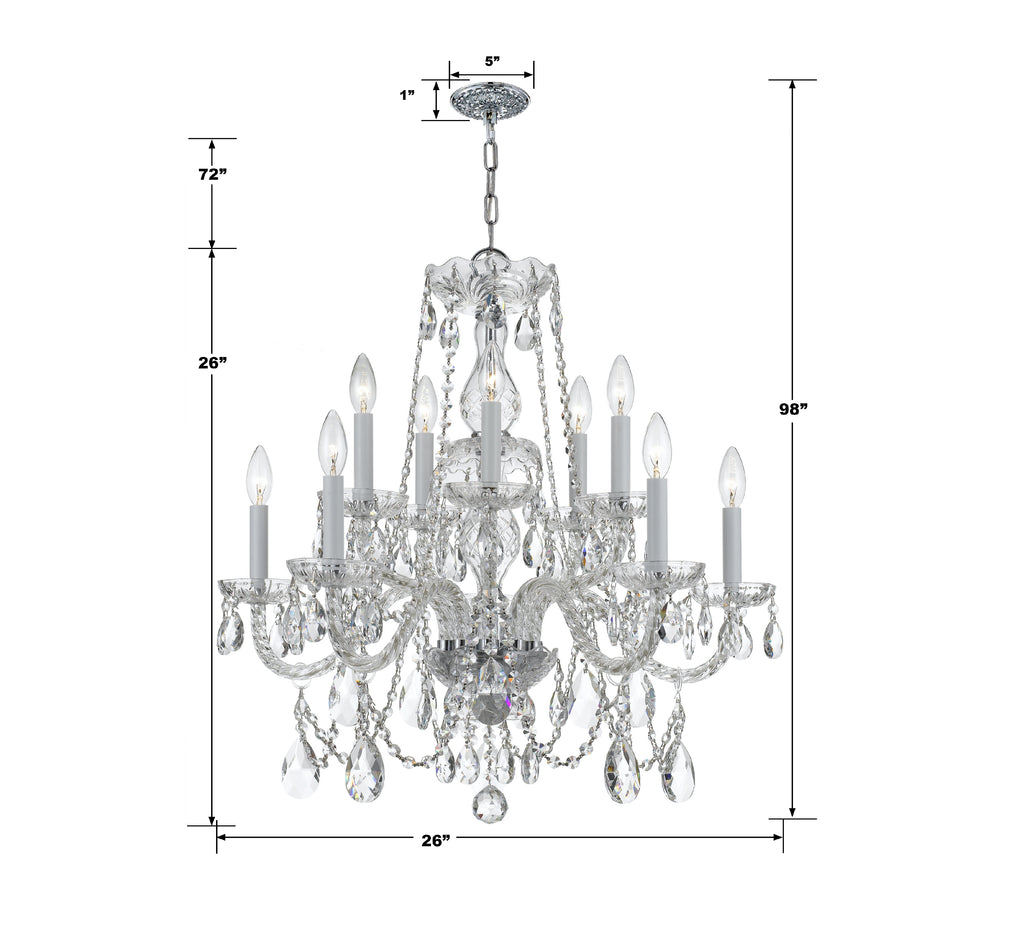 Crystorama Crystorama Traditional Crystal 10 Light Spectra Crystal Polished Chrome Chandelier