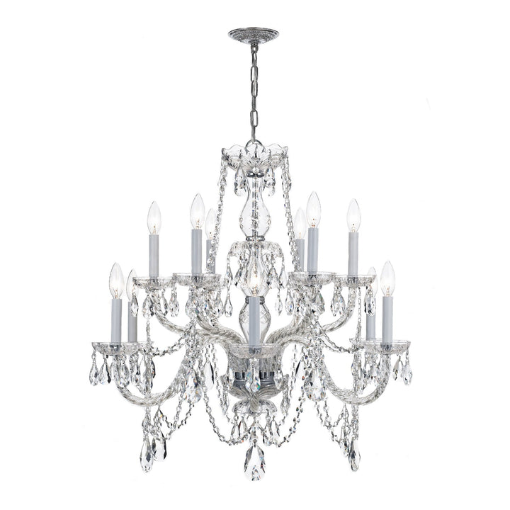 Crystorama Crystorama Traditional Crystal 12 Light Clear Italian Crystal Polished Chrome Chandelier