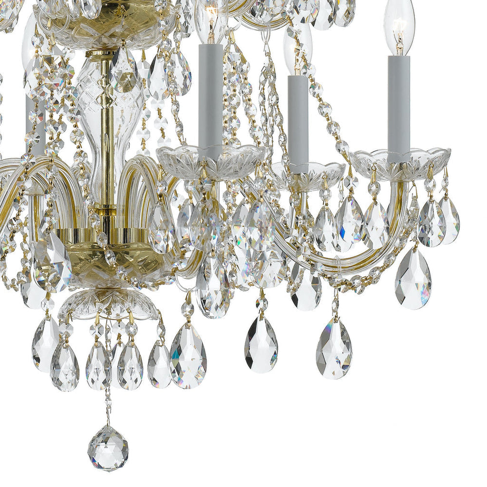 Crystorama Crystorama Traditional Crystal 12 Light Swarovski Strass Crystal Polished Brass Chandelier