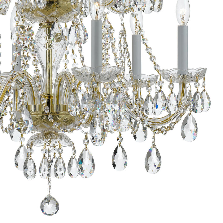 Crystorama Crystorama Traditional Crystal 12 Light Swarovski Strass Crystal Polished Brass Chandelier