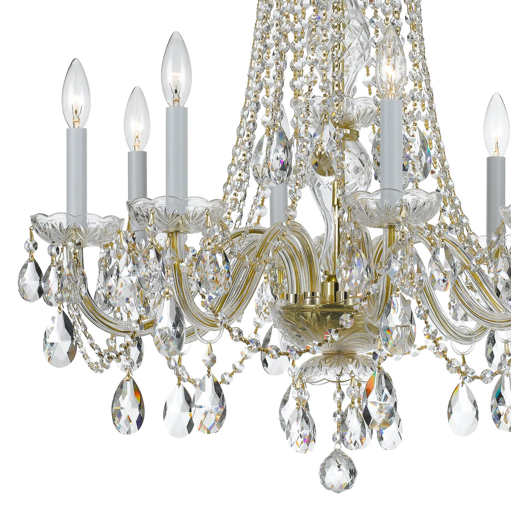 Crystorama Crystorama Traditional Crystal 8 Light Hand Cut Crystal Polished Brass Chandelier