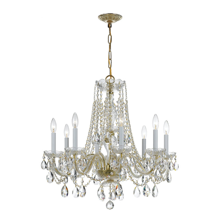 Crystorama Crystorama Traditional Crystal 8 Light Swarovski Strass Crystal Polished Brass Chandelier