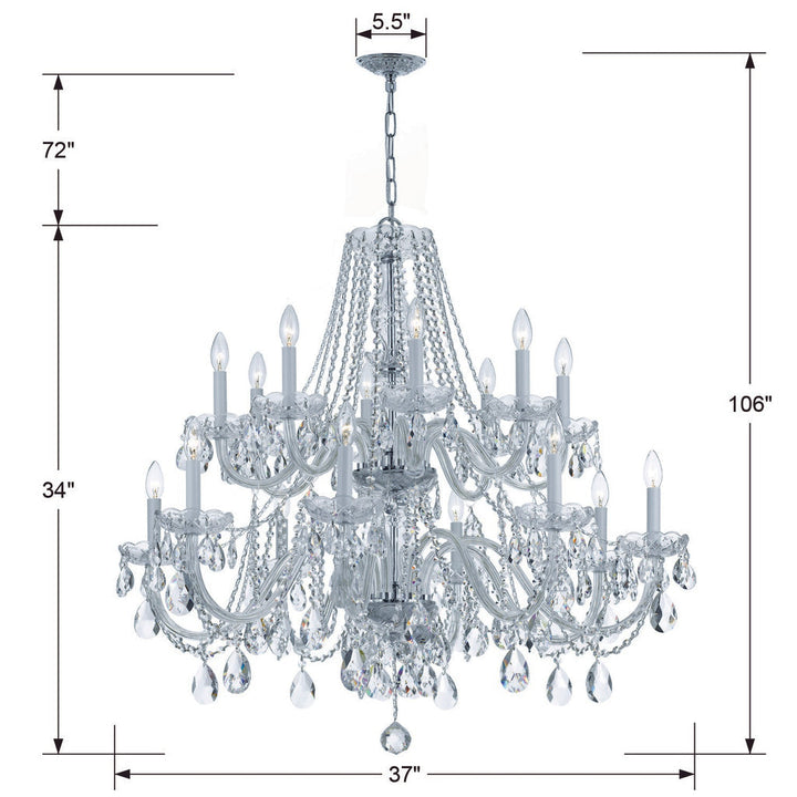 Crystorama Crystorama Traditional Crystal 16 Light Hand Cut Crystal Polished Chrome Chandelier