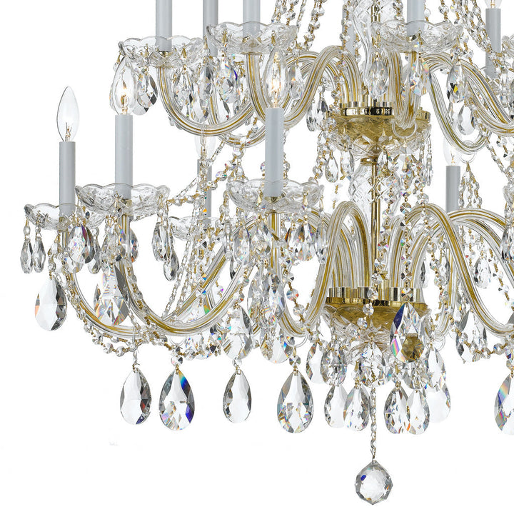 Crystorama Crystorama Traditional Crystal 16 Light Hand Cut Crystal Polished Brass Chandelier
