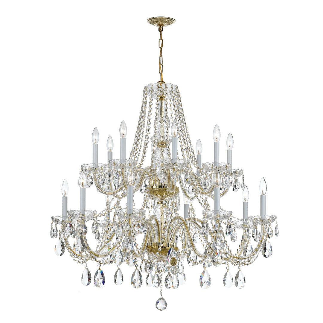 Crystorama Crystorama Traditional Crystal 16 Light Spectra Crystal Polished Brass Chandelier
