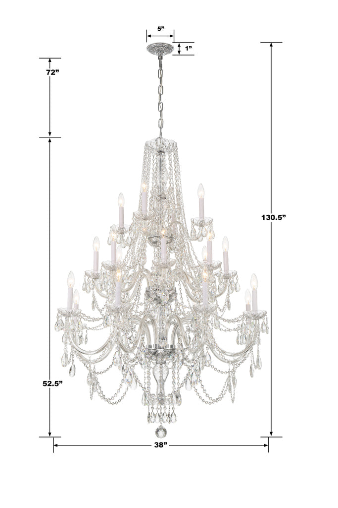 Crystorama Crystorama Traditional Crystal 20 Light Hand Cut Crystal Polished Chrome Chandelier