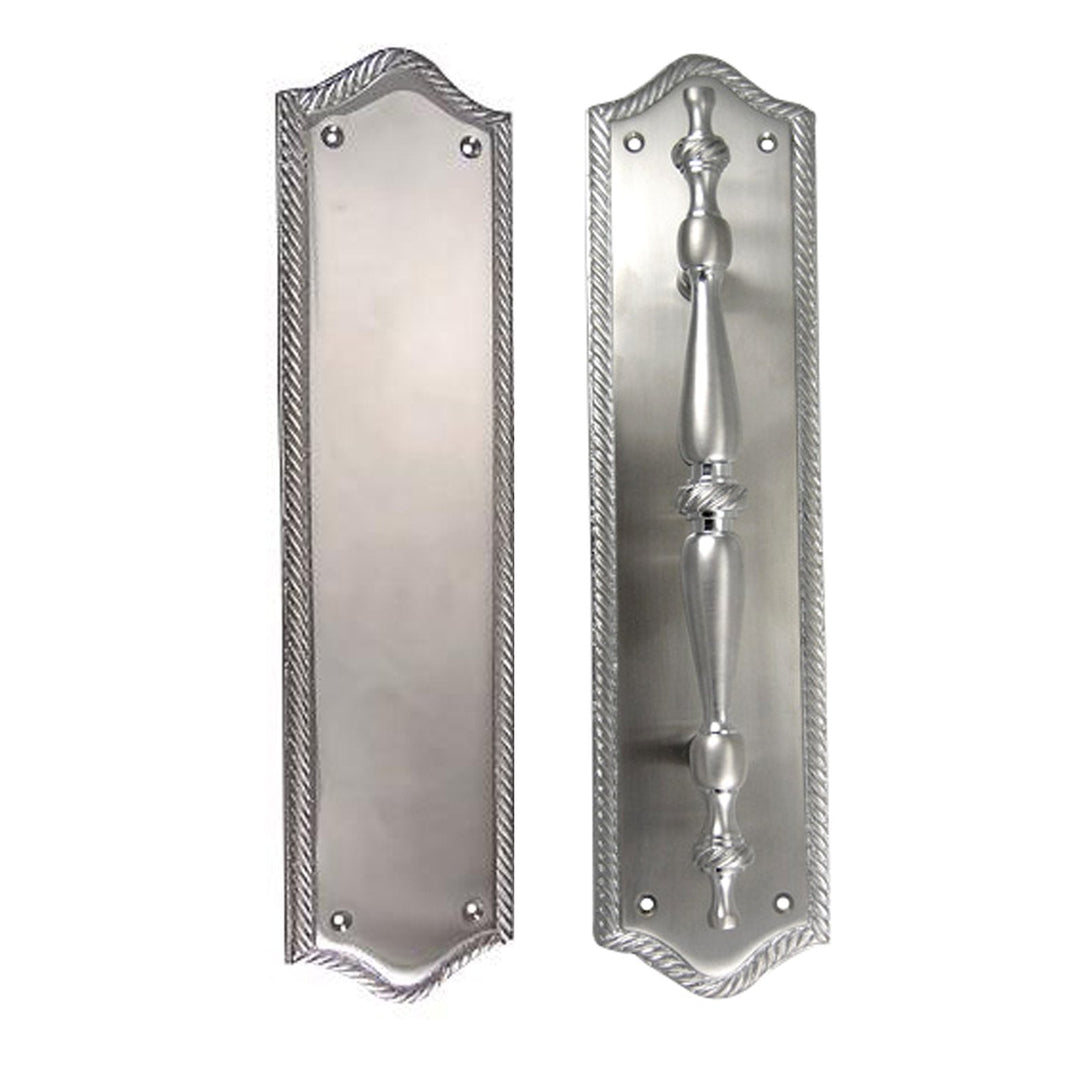 COPPER MOUNTAIN HARDWARE 12" Georgian Oval Roped Style Door Pull & Plate Set Several Finishes