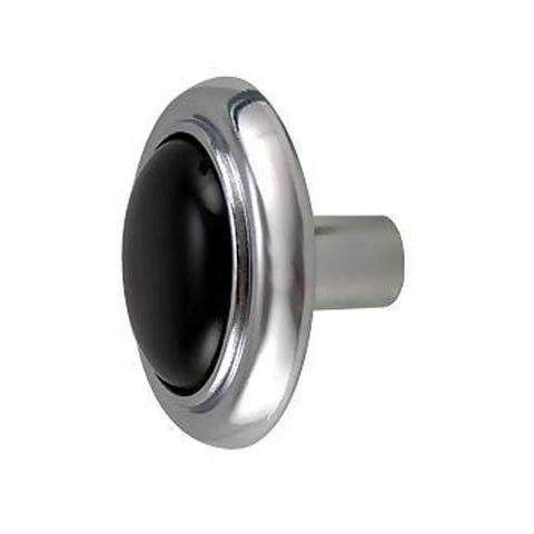 1 1/4 Inch Chrome & Black Ceramic Round Button Cabinet & Furniture Knob COPPER MOUNTAIN HARDWARE