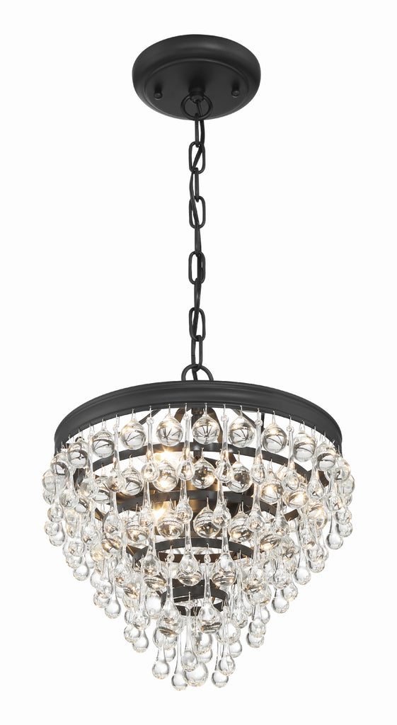 Crystorama Crystorama Calypso 3 Light Matte Black Mini Chandelier