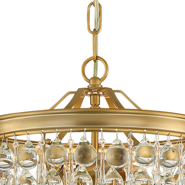 Crystorama Crystorama Calypso 3 Light Crystal Teardrop Vibrant Gold Mini Chandelier