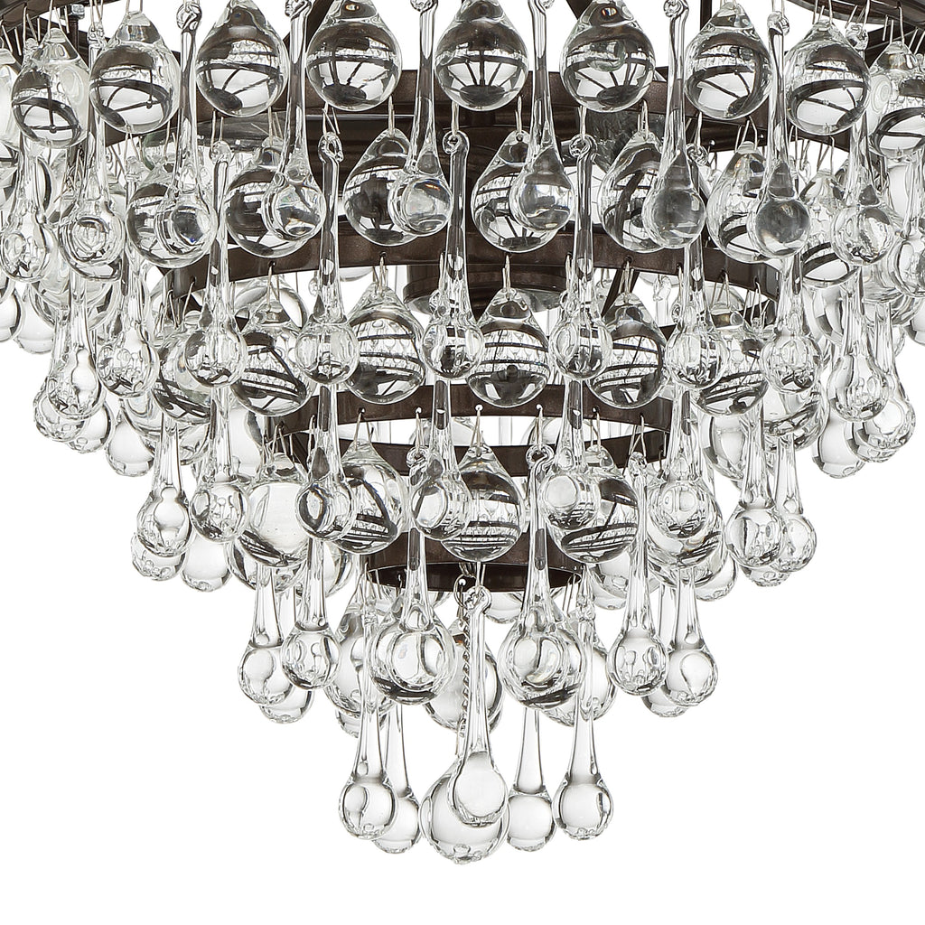 Crystorama Crystorama Calypso 3 Light Crystal Teardrop Vibrant Bronze Mini Chandelier