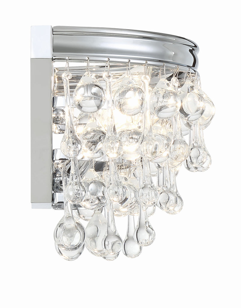 Crystorama Crystorama Calypso 2 Light Crystal Teardrop Polished Chrome Sconce