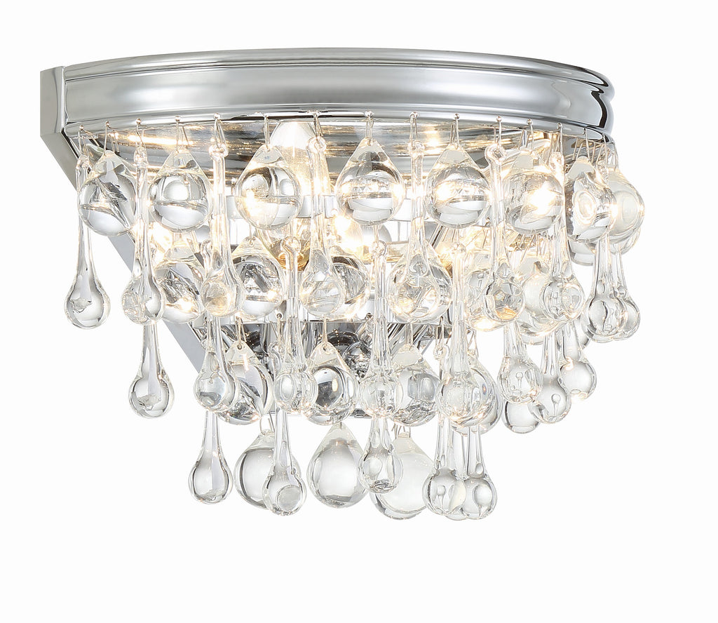 Crystorama Crystorama Calypso 2 Light Crystal Teardrop Polished Chrome Sconce
