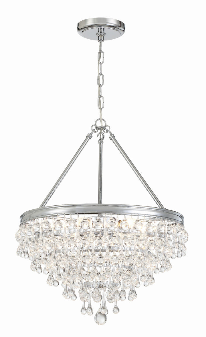 Crystorama Crystorama Calypso 6 Light Crystal Teardrop Polished Chrome Chandelier