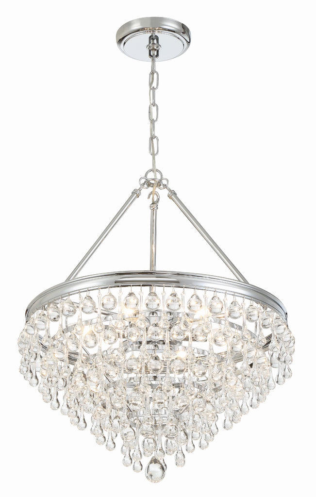 Crystorama Crystorama Calypso 6 Light Crystal Teardrop Polished Chrome Chandelier