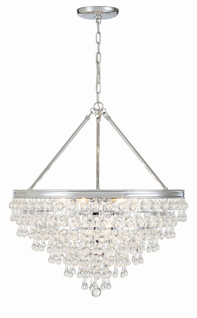 Crystorama Crystorama Calypso 8 Light Crystal Teardrop Polished Chrome Chandelier