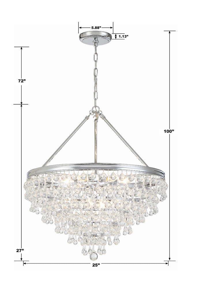 Crystorama Crystorama Calypso 8 Light Crystal Teardrop Polished Chrome Chandelier