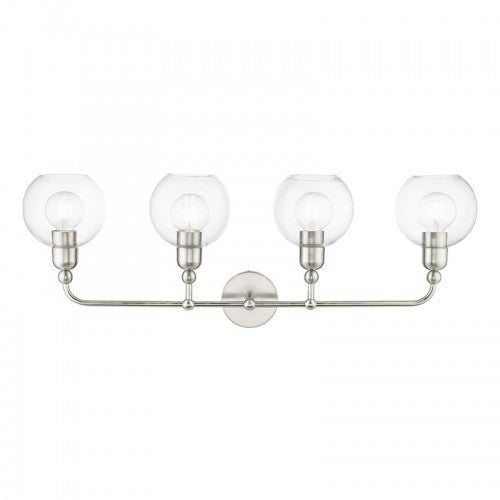 4 Light Brushed Nickel Large Sphere Vanity Sconce Livex
