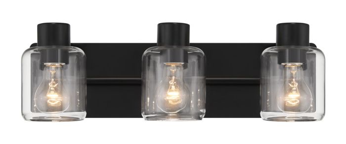 ##Antique Hardware## Rori 3 Light Vanity in Flat Black