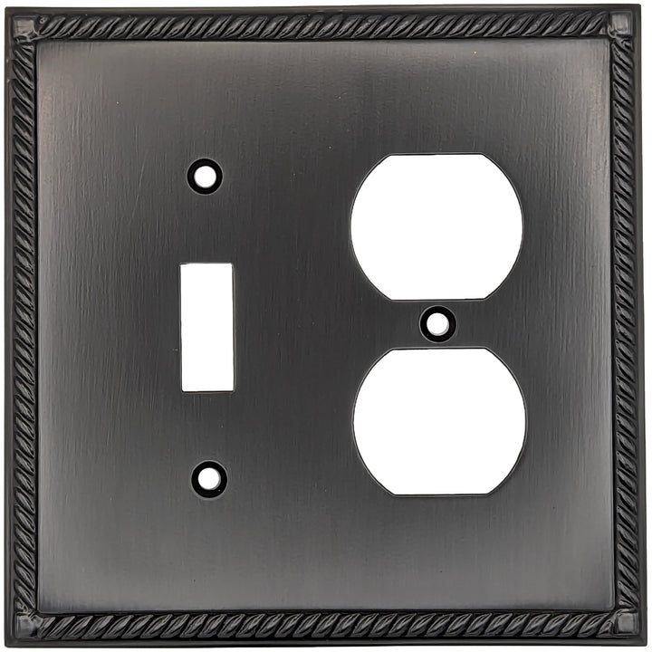 English Georgian Roped Wall Plate (Black Bronze) COPPER MOUNTAIN HARDWARE