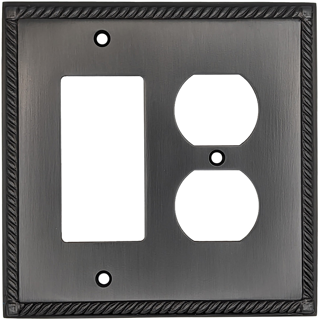 English Georgian Roped Wall Plate (Black Bronze) COPPER MOUNTAIN HARDWARE