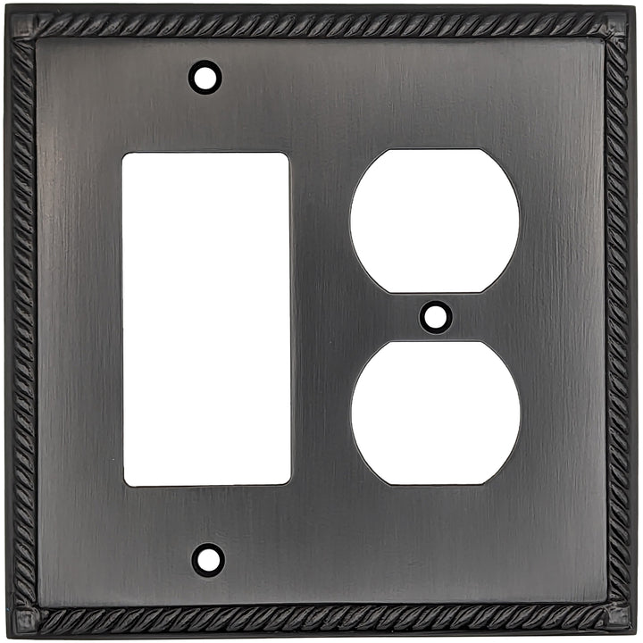 English Georgian Roped Wall Plate (Black Bronze) COPPER MOUNTAIN HARDWARE