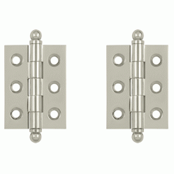2 Inch x 1 1/2 Inch Solid Brass Cabinet Hinges Polished Nickel Finish DELTANA