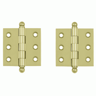 2 Inch x 2 Inch Solid Brass Cabinet Hinges (Unlacquered Brass Finish) DELTANA