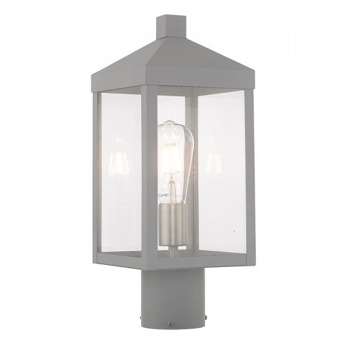 1 Light Nordic Gray Outdoor Post Top Lantern Livex