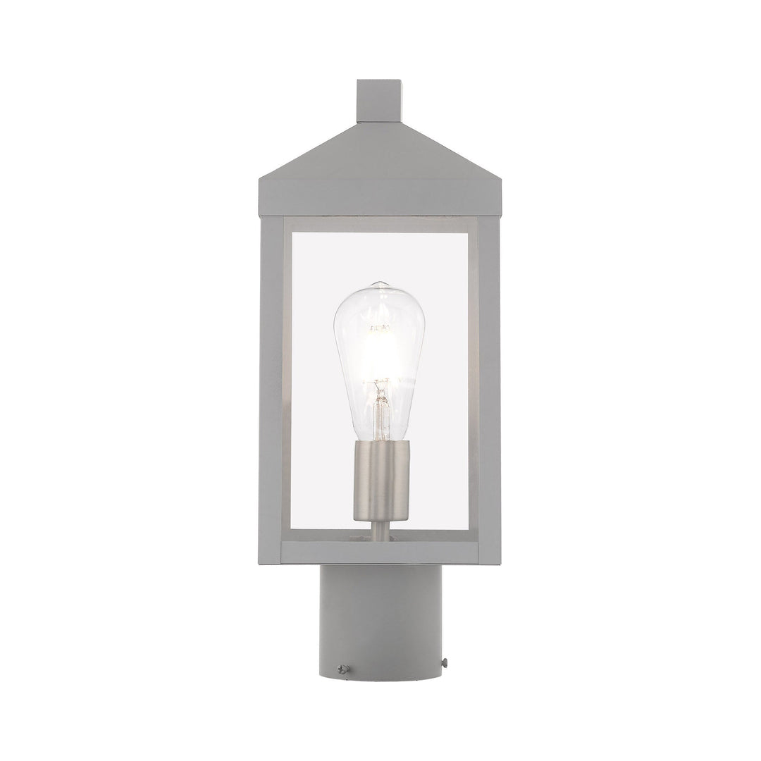 1 Light Nordic Gray Outdoor Post Top Lantern Livex