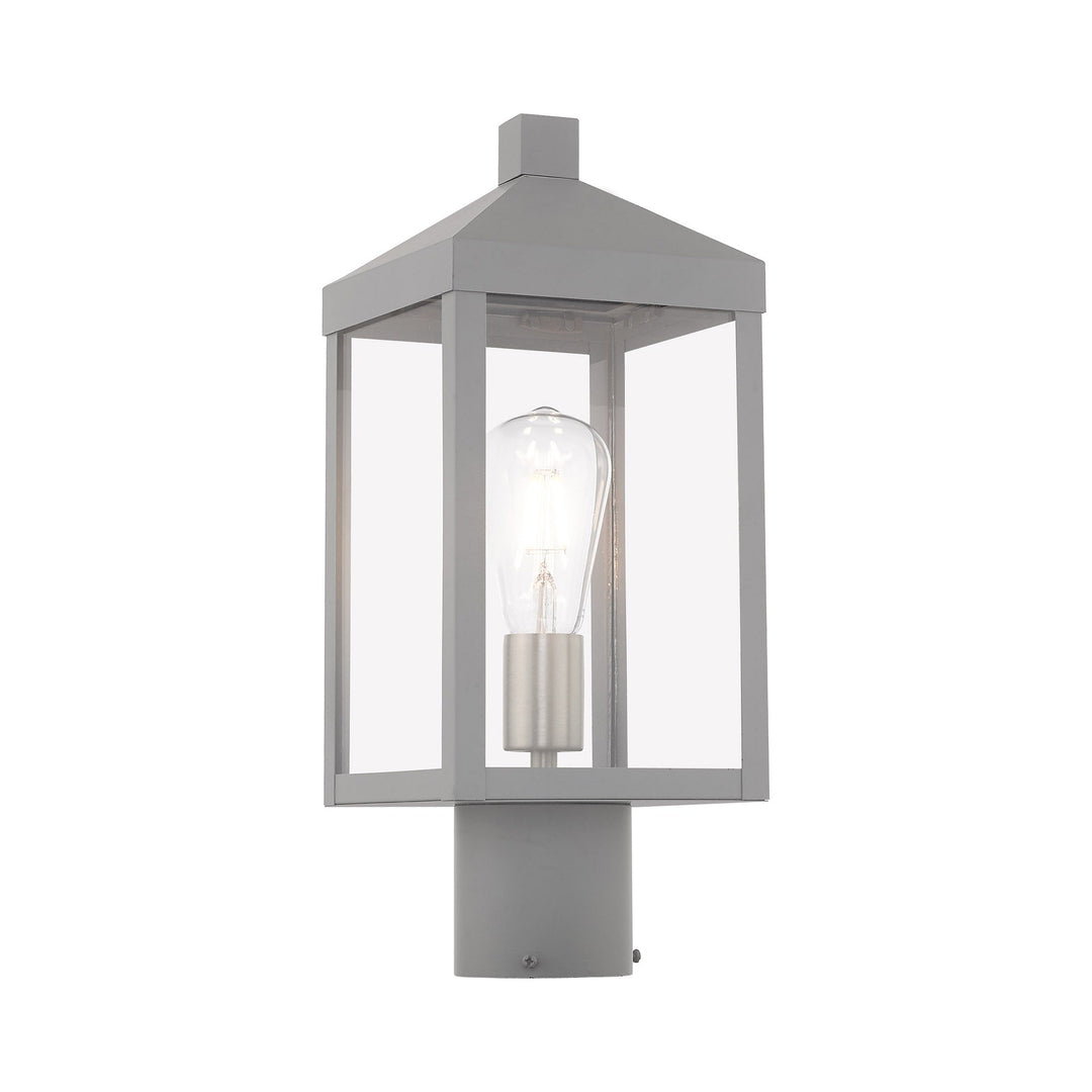 1 Light Nordic Gray Outdoor Post Top Lantern Livex