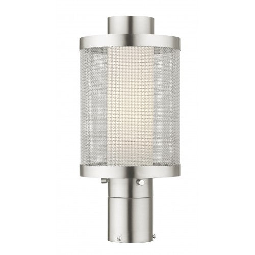 1 Light Brushed Nickel Post Top Light Livex