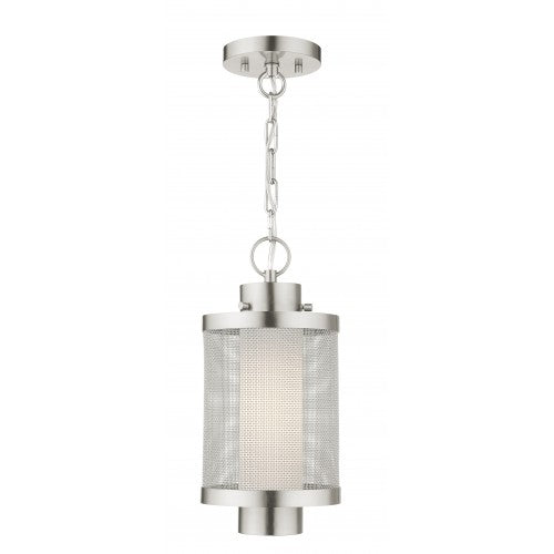 1 Light Brushed Nickel Pendant Livex