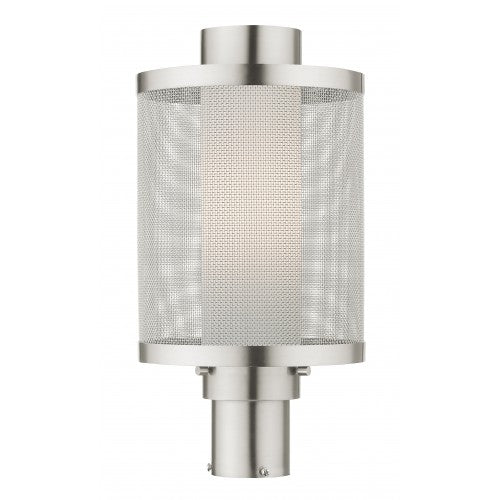 1 Light Brushed Nickel Post Top Light Livex