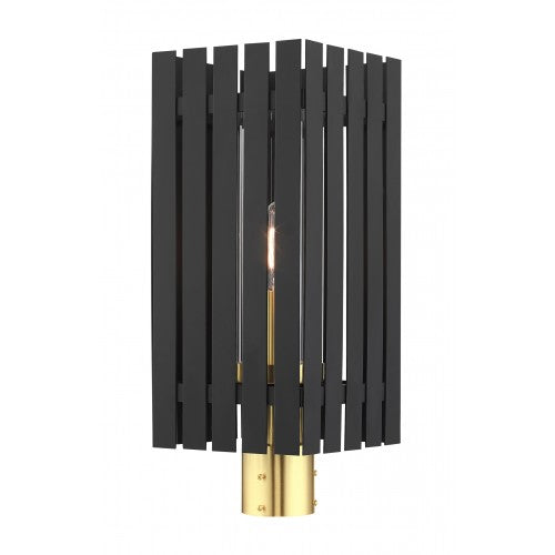 1 Light Black Outdoor Post Top Lantern Livex