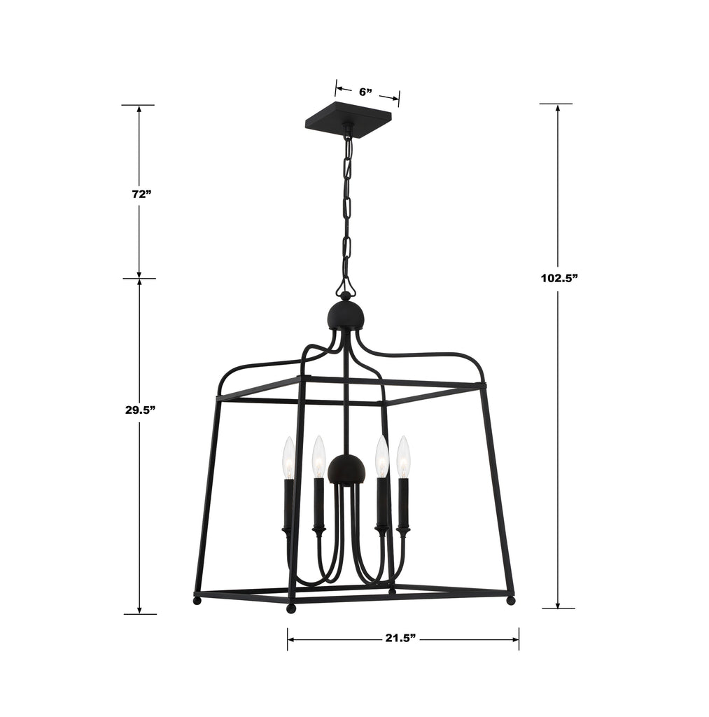 Crystorama Crystorama Libby Langdon Sylvan 4 Light Black Forged Chandelier
