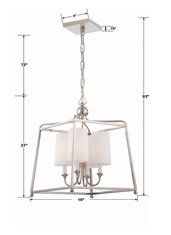 Crystorama Crystorama Libby Langdon Sylvan 4 Light Polished Nickel Mini Chandelier